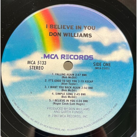 Don Williams I Believe in You Country Vinyl LP 1980 MCA Records 5133 Shrink VG+ - Picture 2 of 6